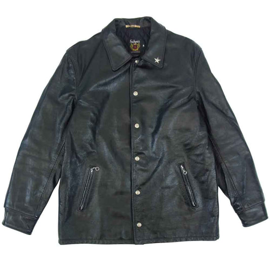 schott ショット LEATHER COACH JACKET レザー コーチ ジャケット ブラック系 38【美品】【中古】