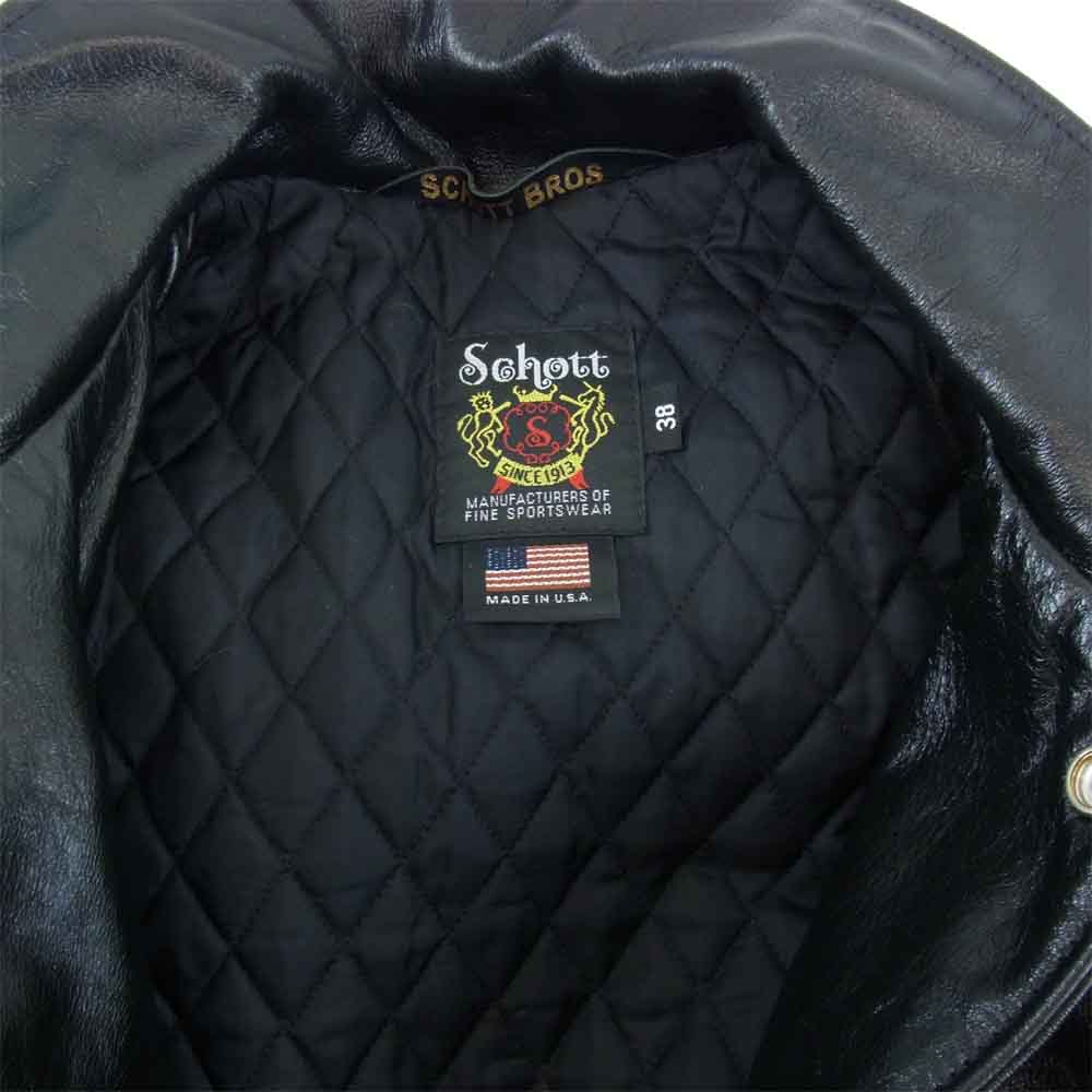 schott ショット LEATHER COACH JACKET レザー コーチ ジャケット ブラック系 38【美品】【中古】