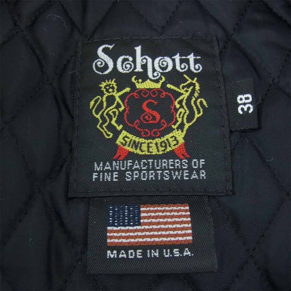 schott ショット LEATHER COACH JACKET レザー コーチ ジャケット ブラック系 38【美品】【中古】