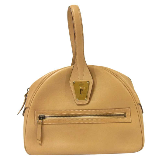 GUCCI グッチ 90671 レザー ハンド バッグ イタリア製 ライトブラウン系【中古】