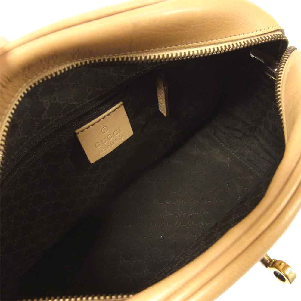 GUCCI グッチ 90671 レザー ハンド バッグ イタリア製 ライトブラウン系【中古】
