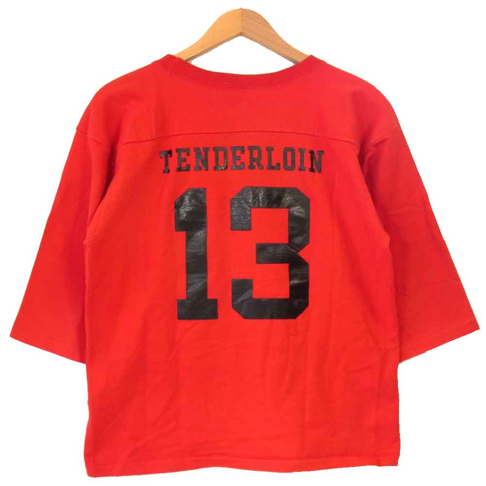 TENDERLOIN テンダーロイン T-COTTON NFL AX 分袖 フットボール アックス Tシャツ カットソー レッド系 S【中古】