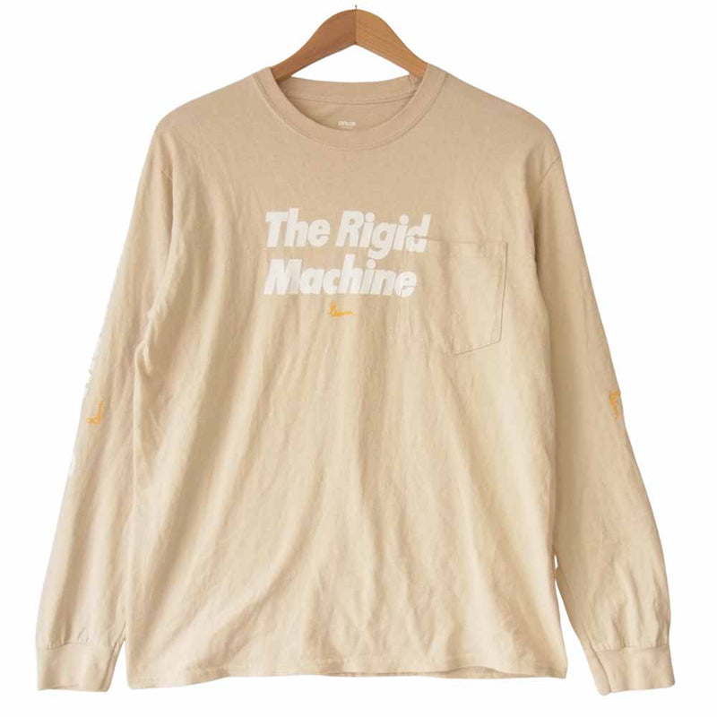 サイコム RIGID LONG SLEEVE 胸ポケット付き 長袖 Tシャツ ベージュ系 M【中古】