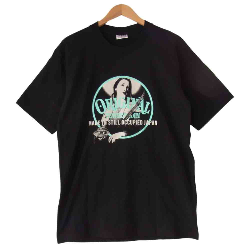 TENDERLOIN テンダーロイン T-TEE GG プリント 半袖 Tシャツ ブラック系 L【中古】