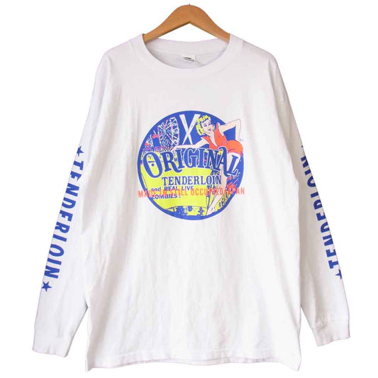 TENDERLOIN テンダーロイン 19AW TEE L/S CS 長袖 Tシャツ ホワイト系 L【中古】