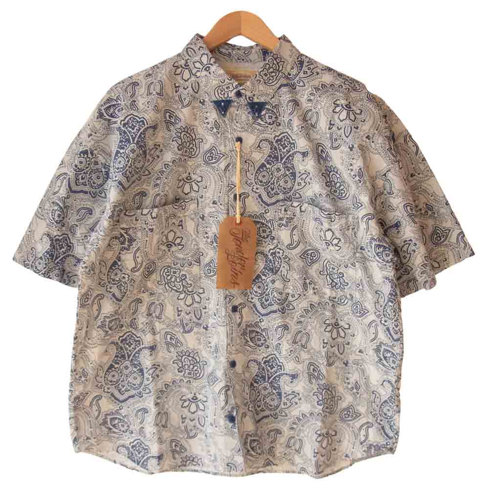 TENDERLOIN テンダーロイン B.D SHT S/S PRINT 総柄 半袖 シャツ ネイビー系 M【極上美品】【中古】