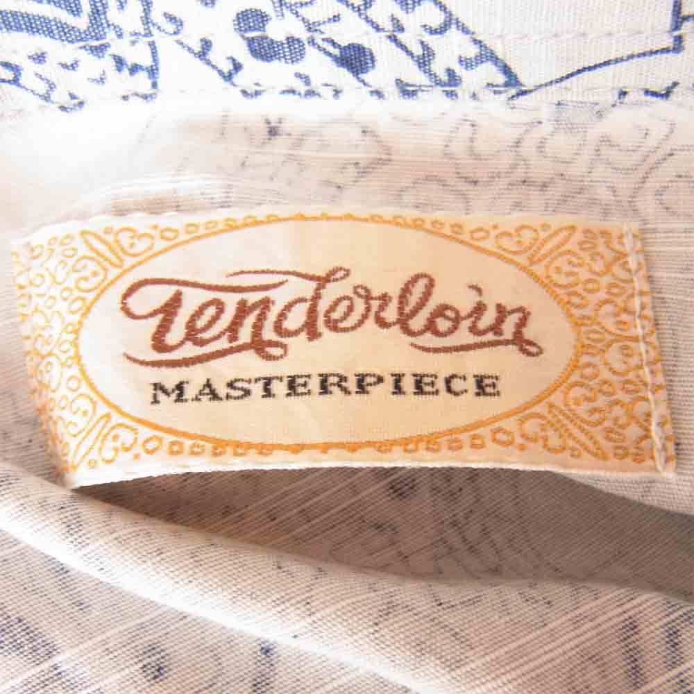 TENDERLOIN テンダーロイン B.D SHT S/S PRINT 総柄 半袖 シャツ ネイビー系 M【極上美品】【中古】