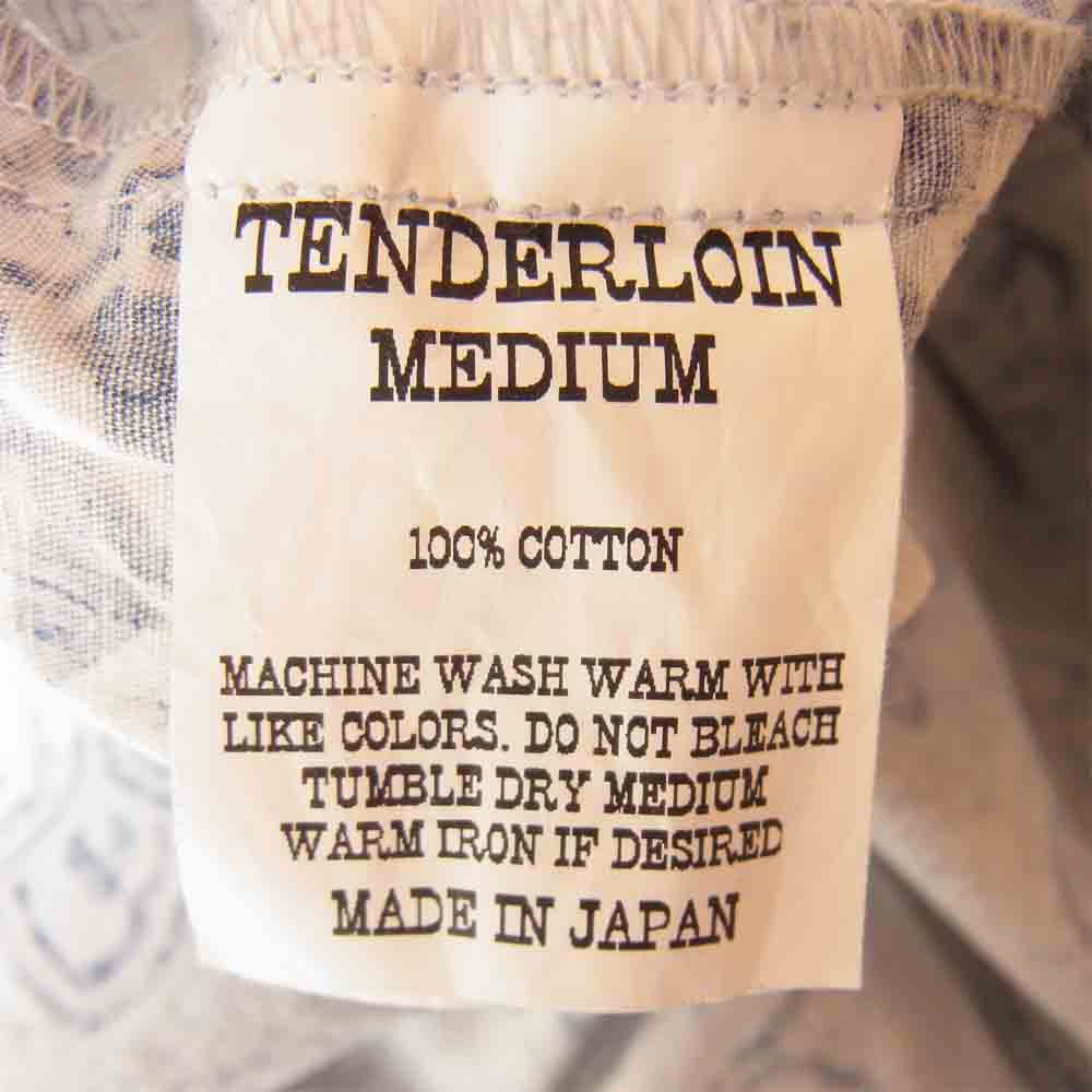TENDERLOIN テンダーロイン B.D SHT S/S PRINT 総柄 半袖 シャツ ネイビー系 M【極上美品】【中古】