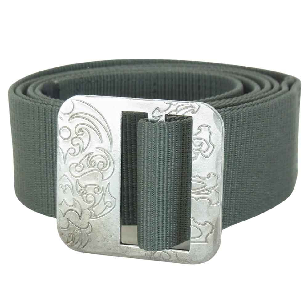 TENDERLOIN テンダーロイン Hosanna ホザーナ T-BELT ボルネオスカル バックル ナイロン ベルト  グリーン系【美品】【中古】