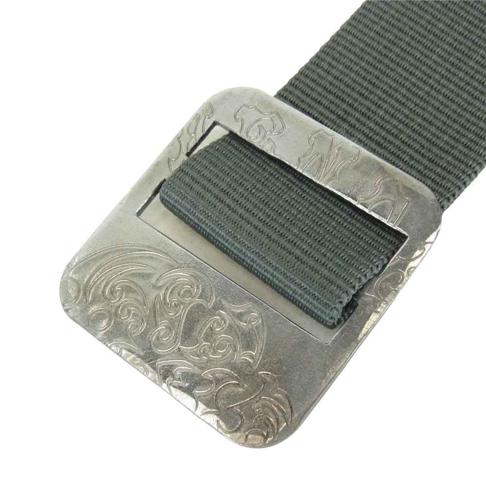 TENDERLOIN テンダーロイン Hosanna ホザーナ T-BELT ボルネオスカル バックル ナイロン ベルト  グリーン系【美品】【中古】