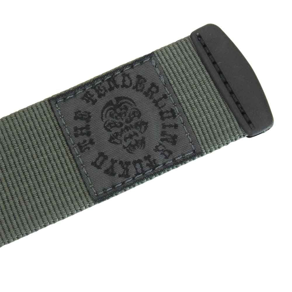 TENDERLOIN テンダーロイン Hosanna ホザーナ T-BELT ボルネオスカル バックル ナイロン ベルト  グリーン系【美品】【中古】