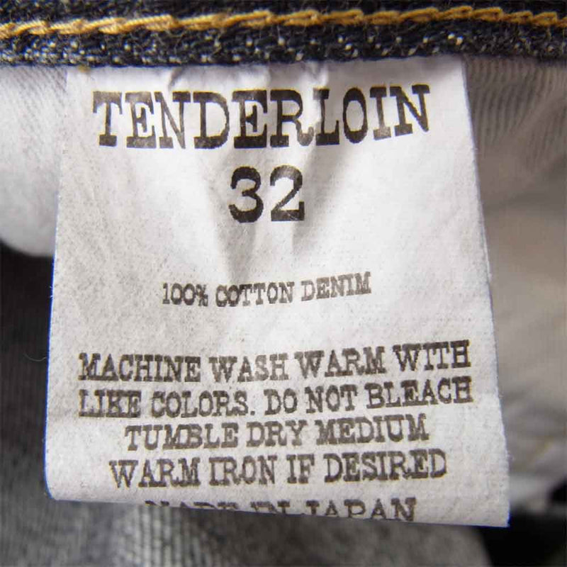 TENDERLOIN テンダーロイン DENIM PNT WASH 日本製 コットン デニムパンツ ブラック系 32【中古】