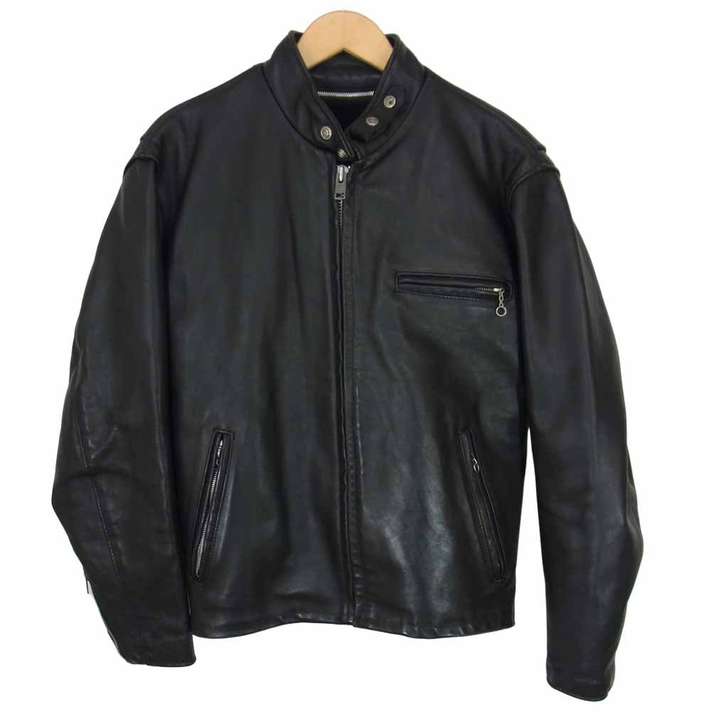 schott ショット ライナー付き シングル ライダース ジャケット ブラック系 40【中古】
