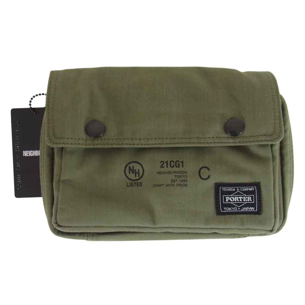 NEIGHBORHOOD ネイバーフッド 211YSPTN-CG04 × PORTER ポーター NHPT SHOLDER C-LUGGAGE ショルダー バッグ カーキ系【極上美品】【中古】