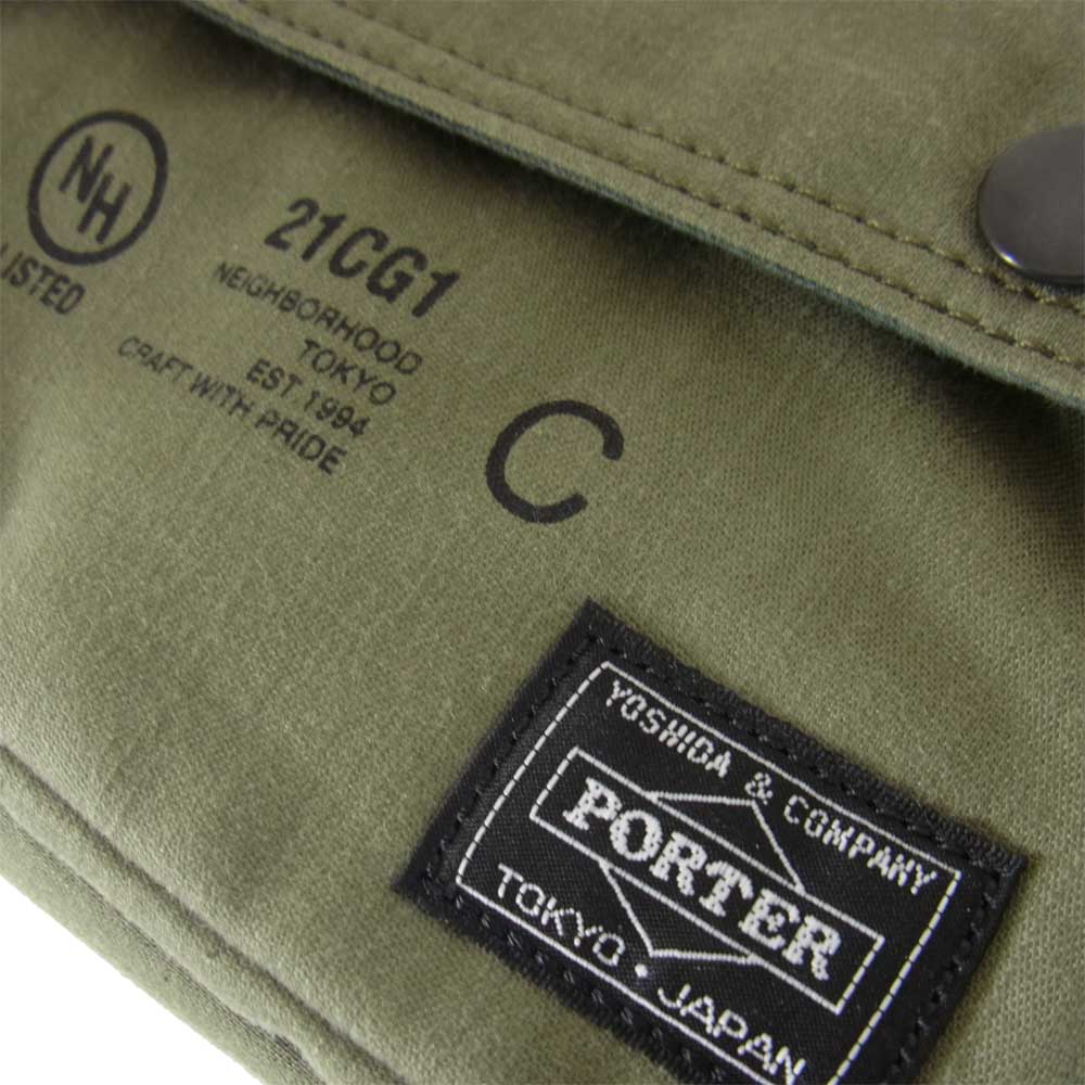 NEIGHBORHOOD ネイバーフッド 211YSPTN-CG04 × PORTER ポーター NHPT SHOLDER C-LUGGAGE ショルダー バッグ カーキ系【極上美品】【中古】