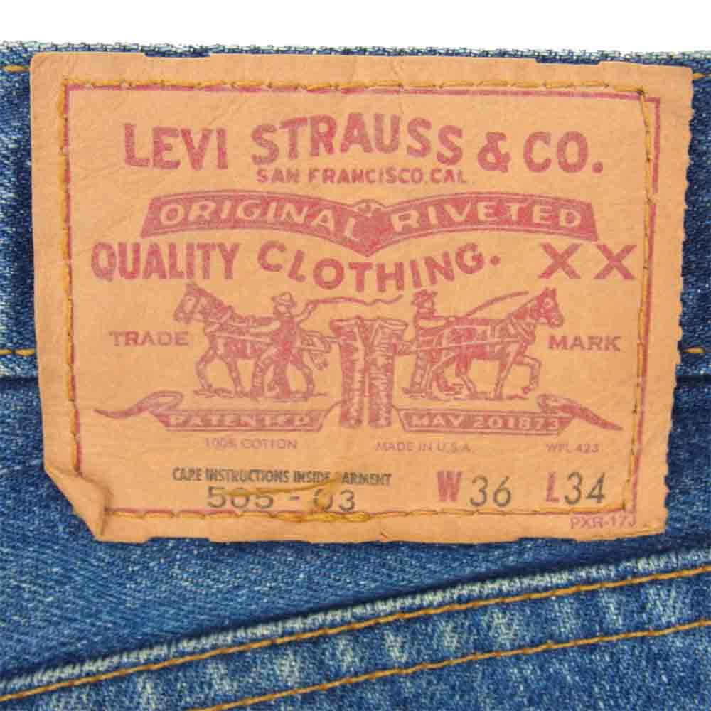 Levi's リーバイス 米国製 505 -03 デニム パンツ インディゴブルー系 36【中古】