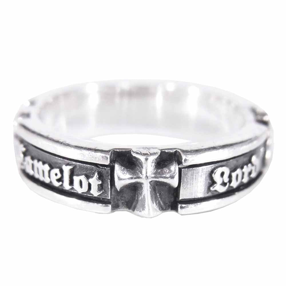 LordCamelot ロードキャメロット LC XMR2010 UX スカル クロス フレア リング シルバー系 13号程度【中古】