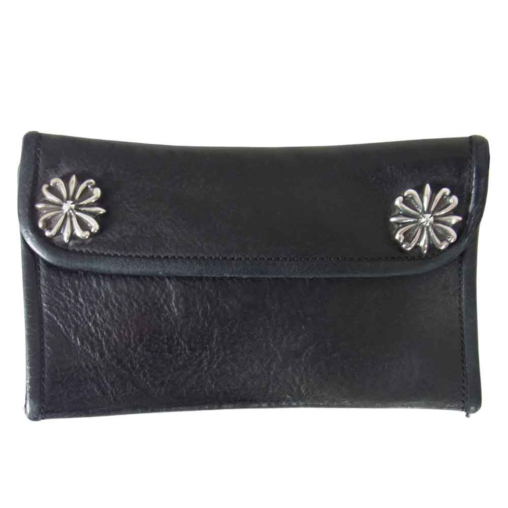 TRAVIS WALKER トラヴィスワーカー Tribal Cross Wallet トライバル クロス レザー ウォレット ブラック系【中古】