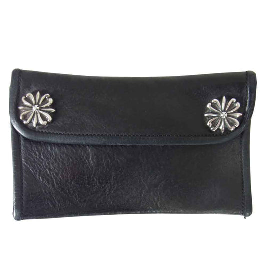 TRAVIS WALKER トラヴィスワーカー Tribal Cross Wallet トライバル クロス レザー ウォレット ブラック系【中古】