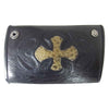 TRAVIS WALKER トラヴィスワーカー Tribal Cross Wallet トライバル クロス レザー ウォレット ブラック系【中古】