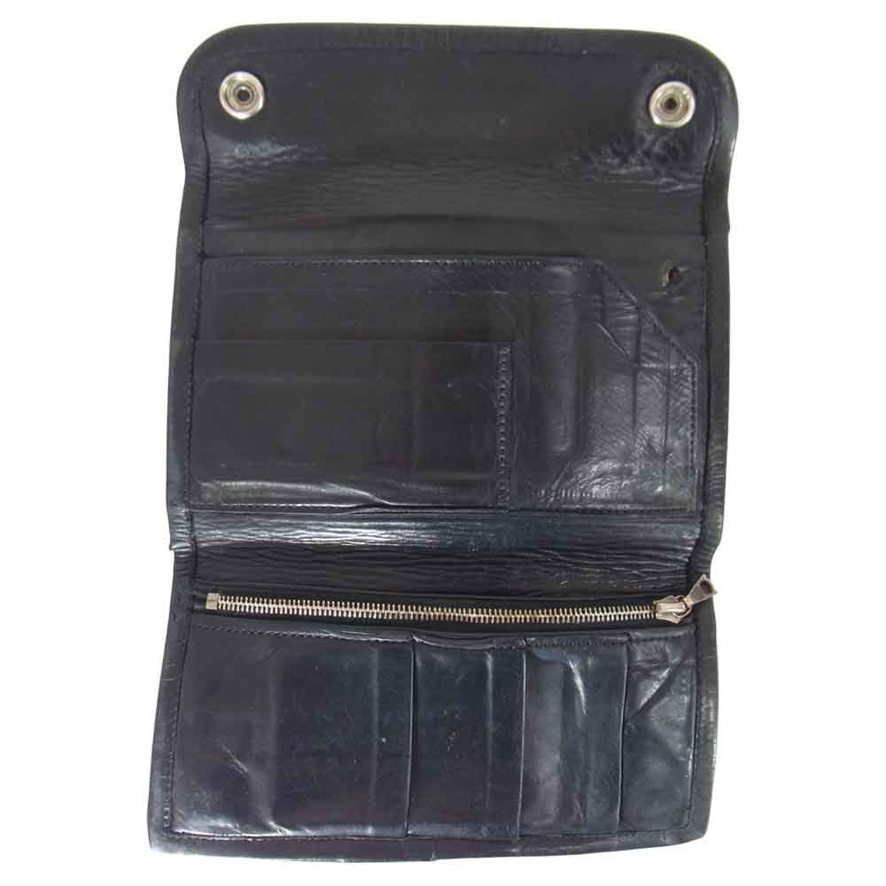 TRAVIS WALKER トラヴィスワーカー Tribal Cross Wallet トライバル クロス レザー ウォレット ブラック系【中古】