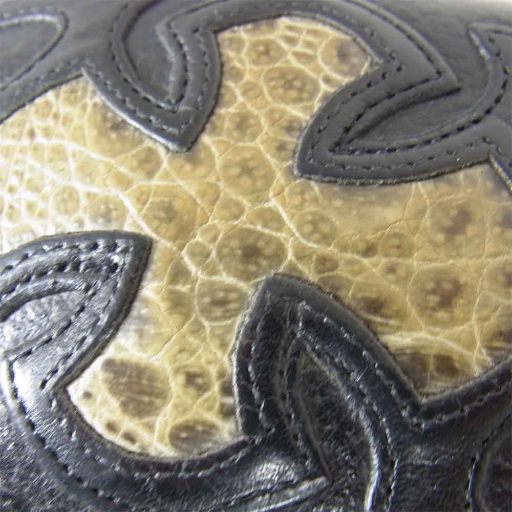 TRAVIS WALKER トラヴィスワーカー Tribal Cross Wallet トライバル クロス レザー ウォレット ブラック系【中古】
