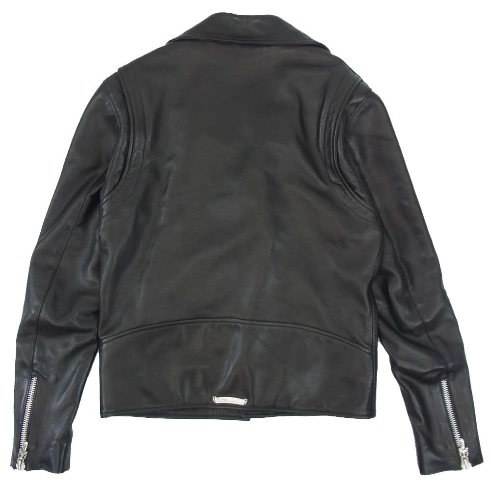 CHROME HEARTS クロムハーツ（原本有） 国内正規品 NEW BASIC MOTO VJ BJS ベーシック モト レザー ライダース ジャケット ブラック系 S【美品】【中古】