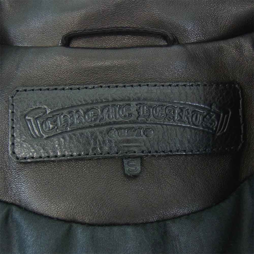 CHROME HEARTS クロムハーツ（原本有） 国内正規品 NEW BASIC MOTO VJ BJS ベーシック モト レザー ライダース ジャケット ブラック系 S【美品】【中古】