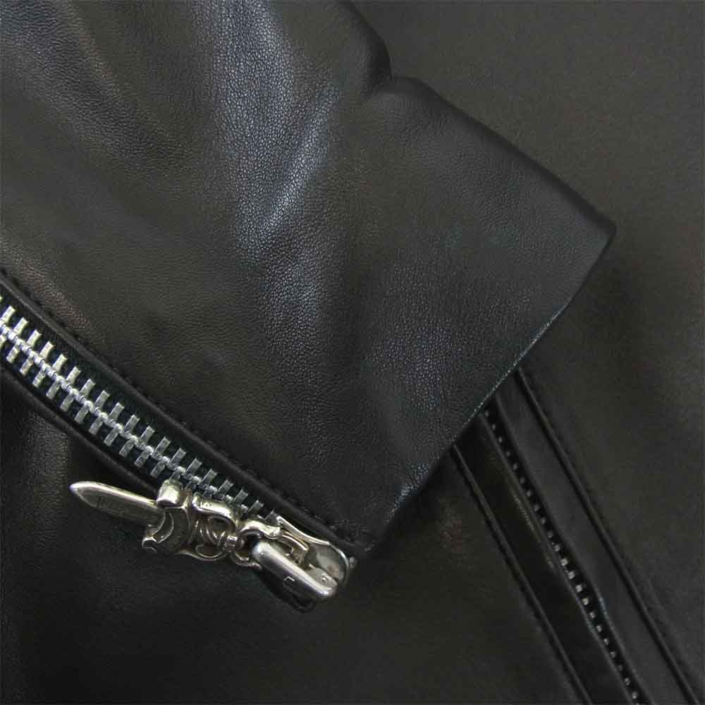 CHROME HEARTS クロムハーツ（原本有） 国内正規品 NEW BASIC MOTO VJ BJS ベーシック モト レザー ライダース ジャケット ブラック系 S【美品】【中古】