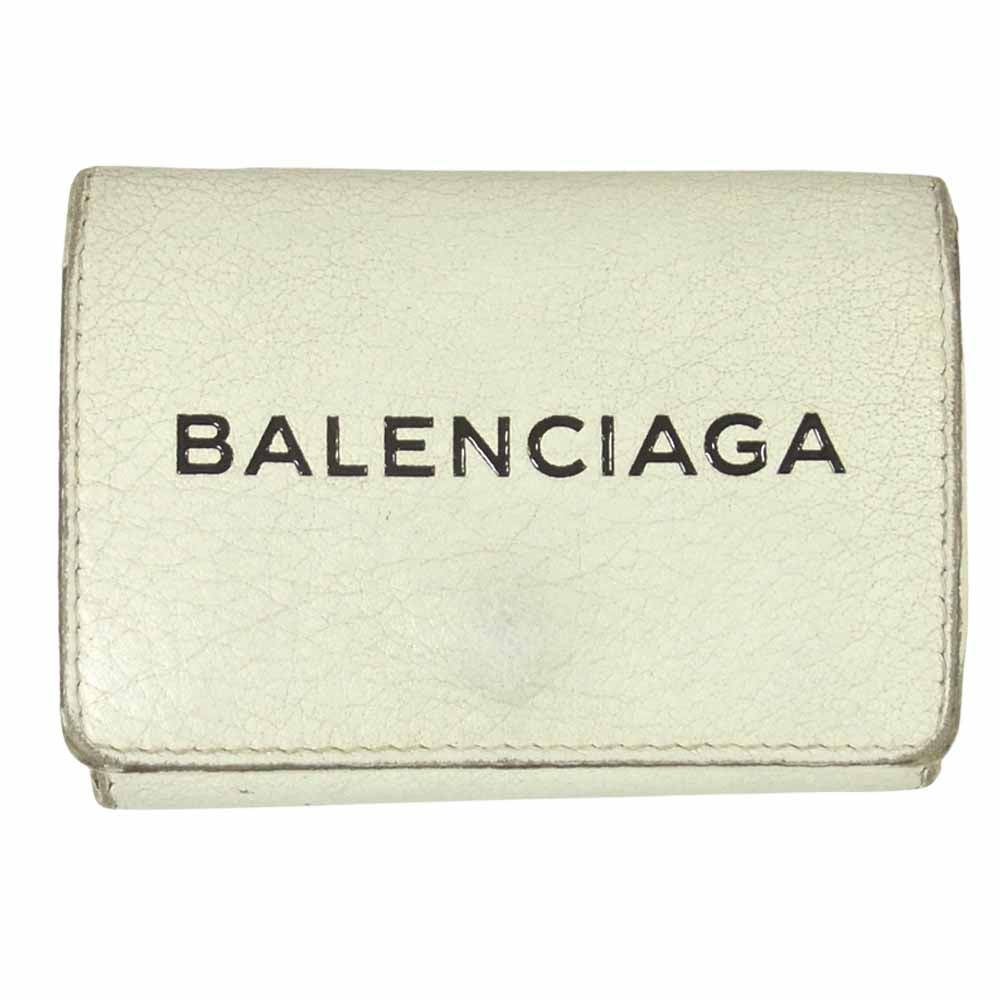 BALENCIAGA バレンシアガ 505055 EVERYDAY エブリデイ ミニウォレット スナップボタン 財布 オフホワイト系【中古】