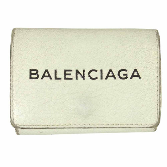 BALENCIAGA バレンシアガ 505055 EVERYDAY エブリデイ ミニウォレット スナップボタン 財布 オフホワイト系【中古】