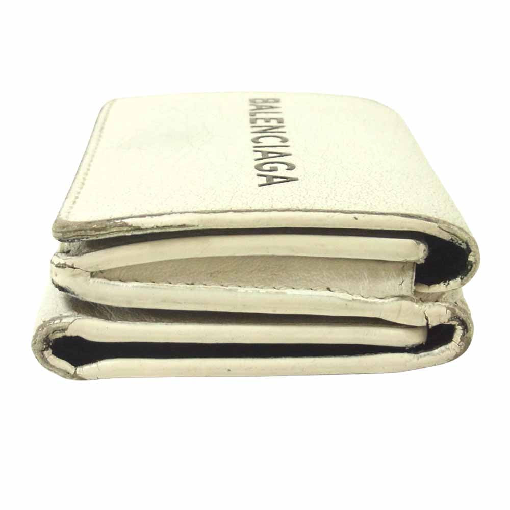 BALENCIAGA バレンシアガ 505055 EVERYDAY エブリデイ ミニウォレット スナップボタン 財布 オフホワイト系【中古】