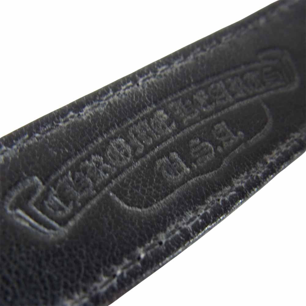 CHROME HEARTS クロムハーツ（原本無） 3BTN 2SNP クロスボール 3ボタン 2スナップ レザー ブレスレット ブラック系【中古】