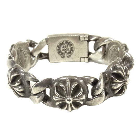 CHROME HEARTS クロムハーツ（原本無） 5LINK 5リンク ID クロスボール ブレスレット シルバー925 シルバー系【中古】