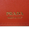 PRADA プラダ 1ML225 販売証明書付属 2B6S VITELLO MOVE FI リボン 2つ折り 財布 レッド系【美品】【中古】