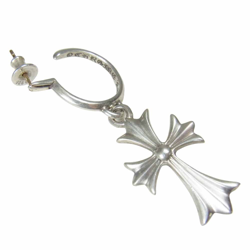 CHROME HEARTS クロムハーツ（原本無） TINY CH CROSS タイニー CHクロス フープ ピアス シルバー系【中古】