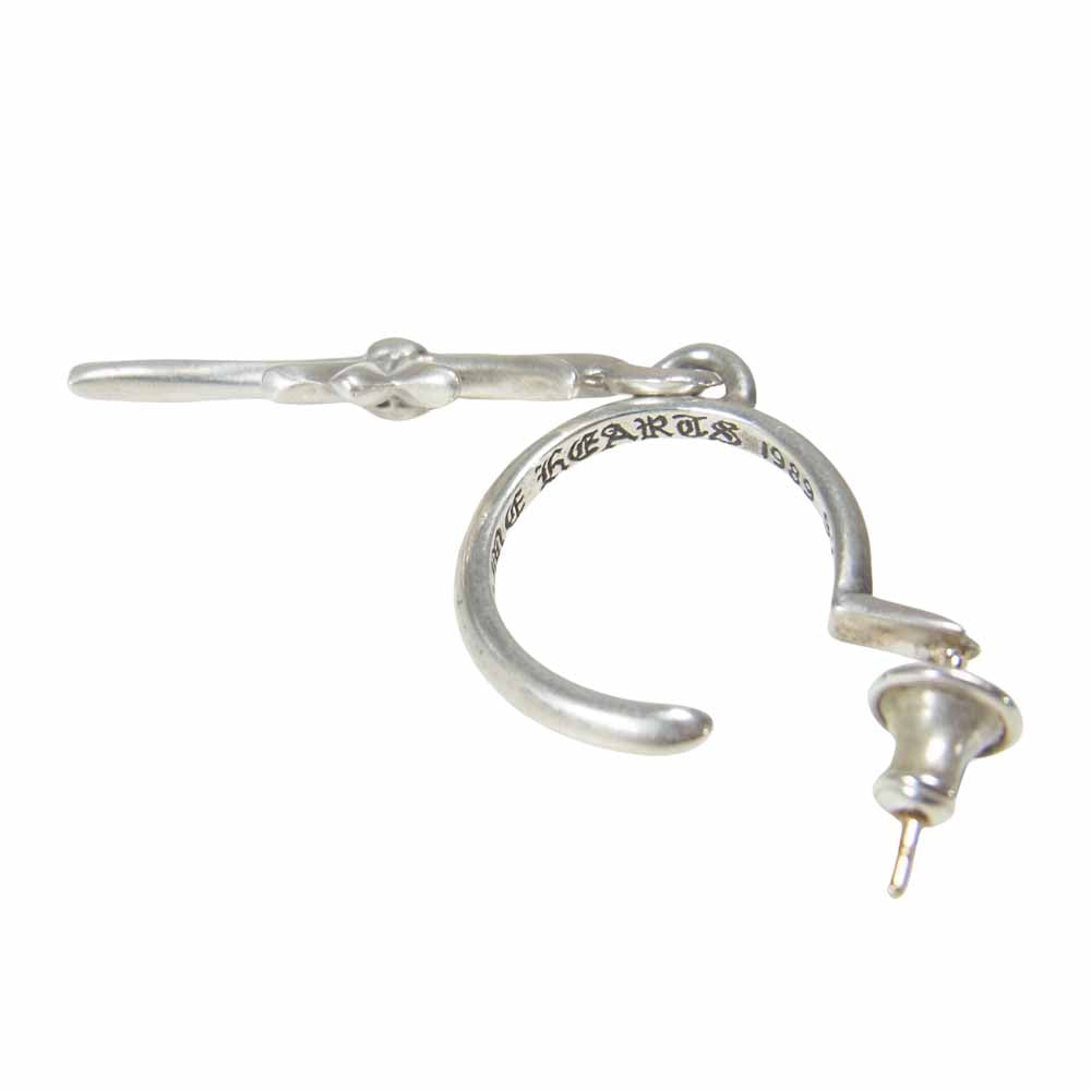 CHROME HEARTS クロムハーツ（原本無） TINY CH CROSS タイニー CHクロス フープ ピアス シルバー系【中古】