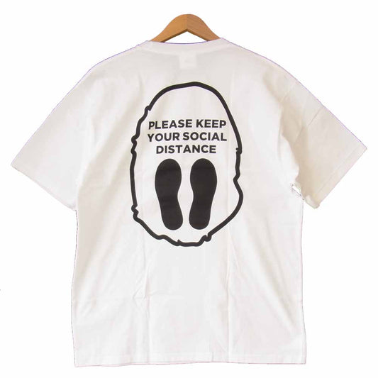 A BATHING APE アベイシングエイプ 1G70110022 SOCIAL DISTANCE BIG APE HEAD TEE ソーシャル ディスタンス ビッグ ヘッド Tシャツ ホワイト系 XL【新古品】【未使用】【中古】
