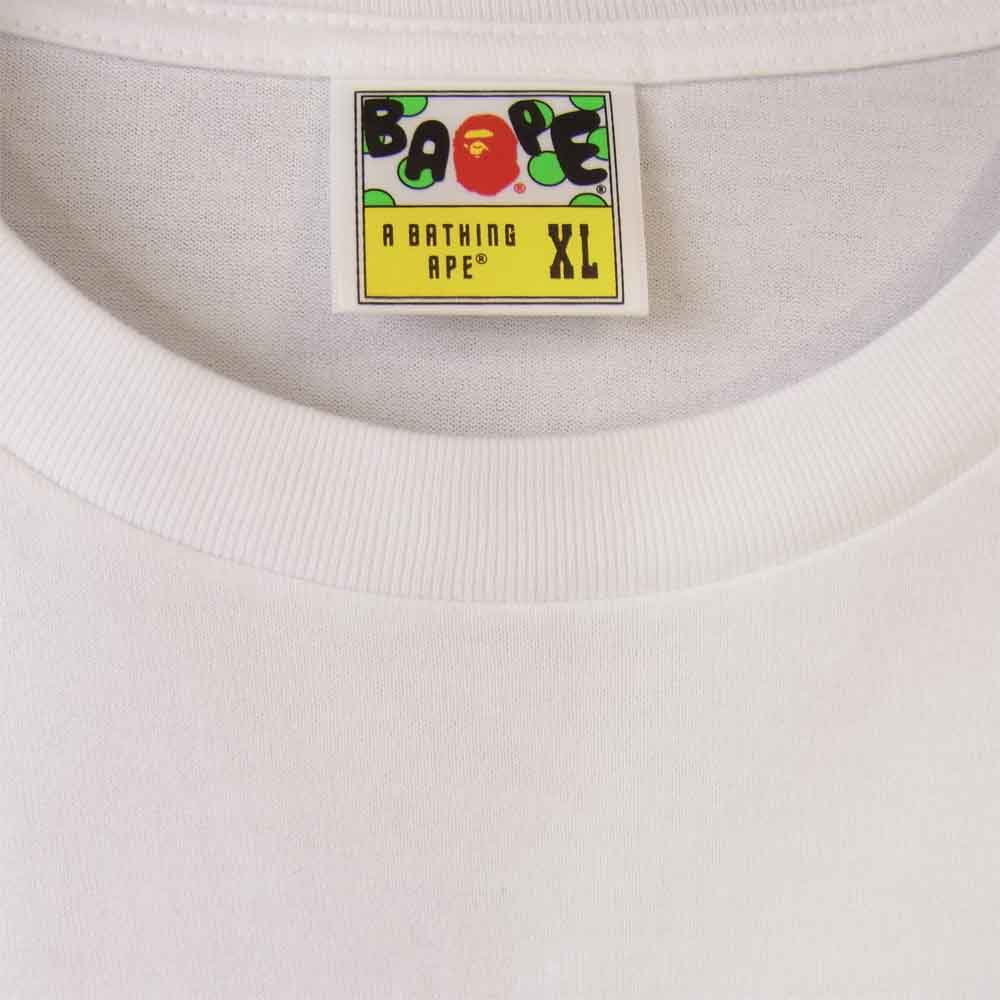 A BATHING APE アベイシングエイプ 1G70110021 SOCIAL DISTANCE BIG APE HEAD TEE ソーシャル ディスタンス ビッグ ヘッド Tシャツ ホワイト系 XL【新古品】【未使用】【中古】