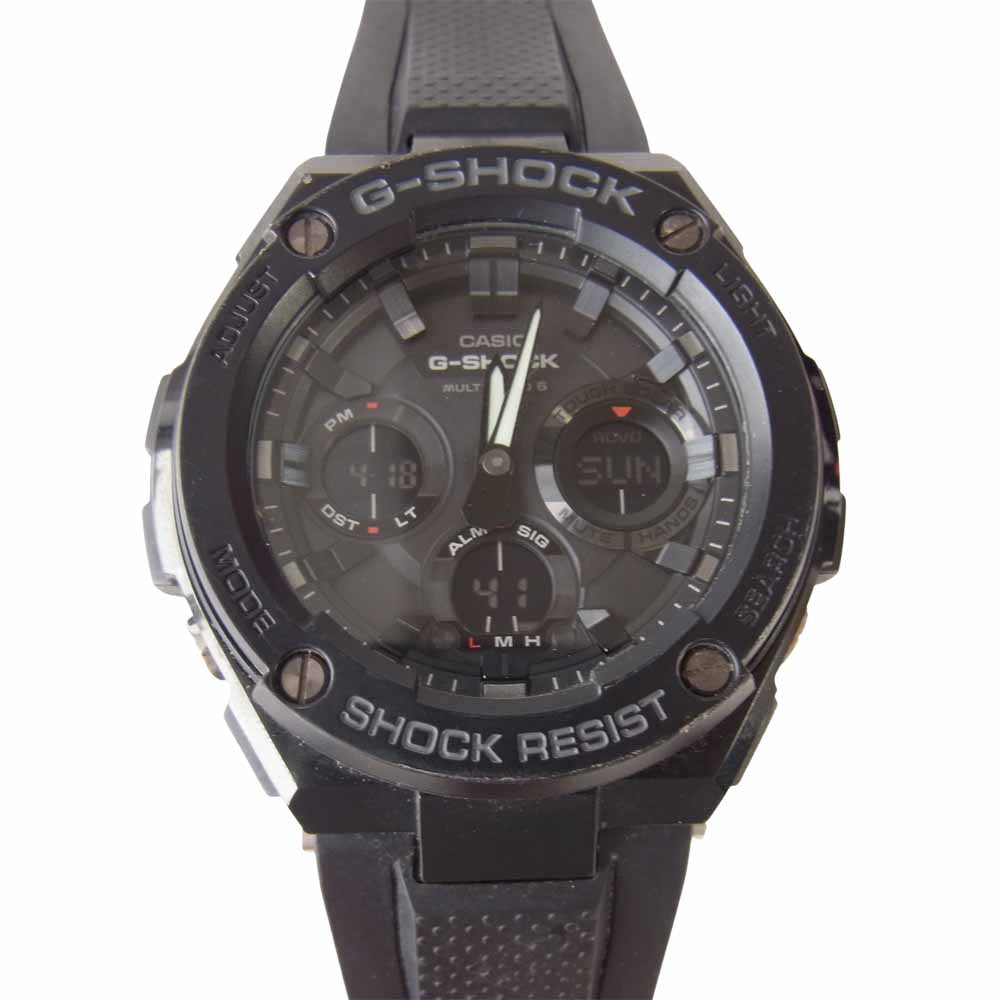 G-SHOCK ジーショック GST-W100G G-STEEL Gスチール 電波ソーラー アナデジ ウォッチ ブラック系【美品】【中古】