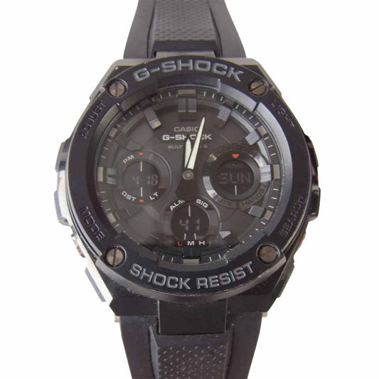 G-SHOCK ジーショック GST-W100G G-STEEL Gスチール 電波ソーラー アナデジ ウォッチ ブラック系【美品】【中古】