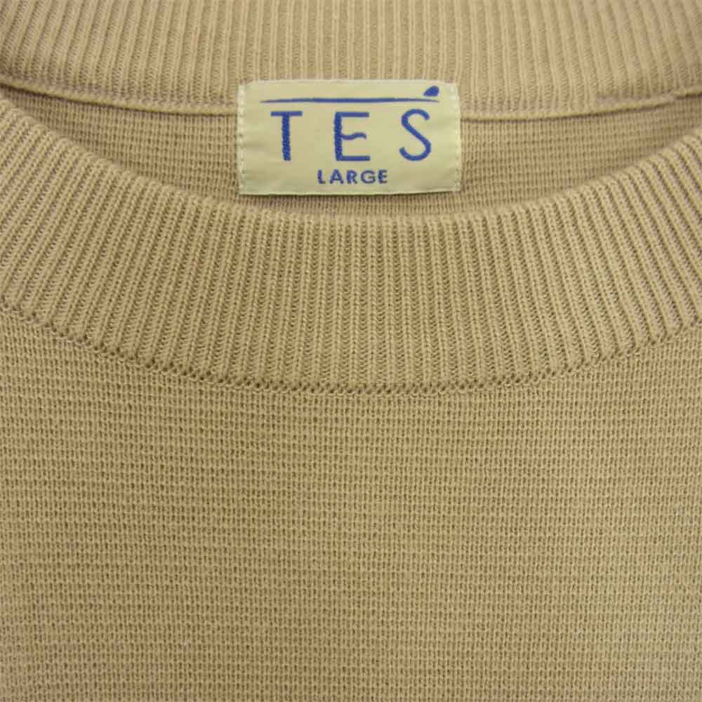 エンドレスサマー as-9774321 TES ロゴ刺繍 クルーネック ニット ベージュ系 L【中古】