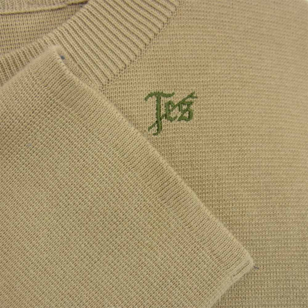 エンドレスサマー as-9774321 TES ロゴ刺繍 クルーネック ニット ベージュ系 L【中古】