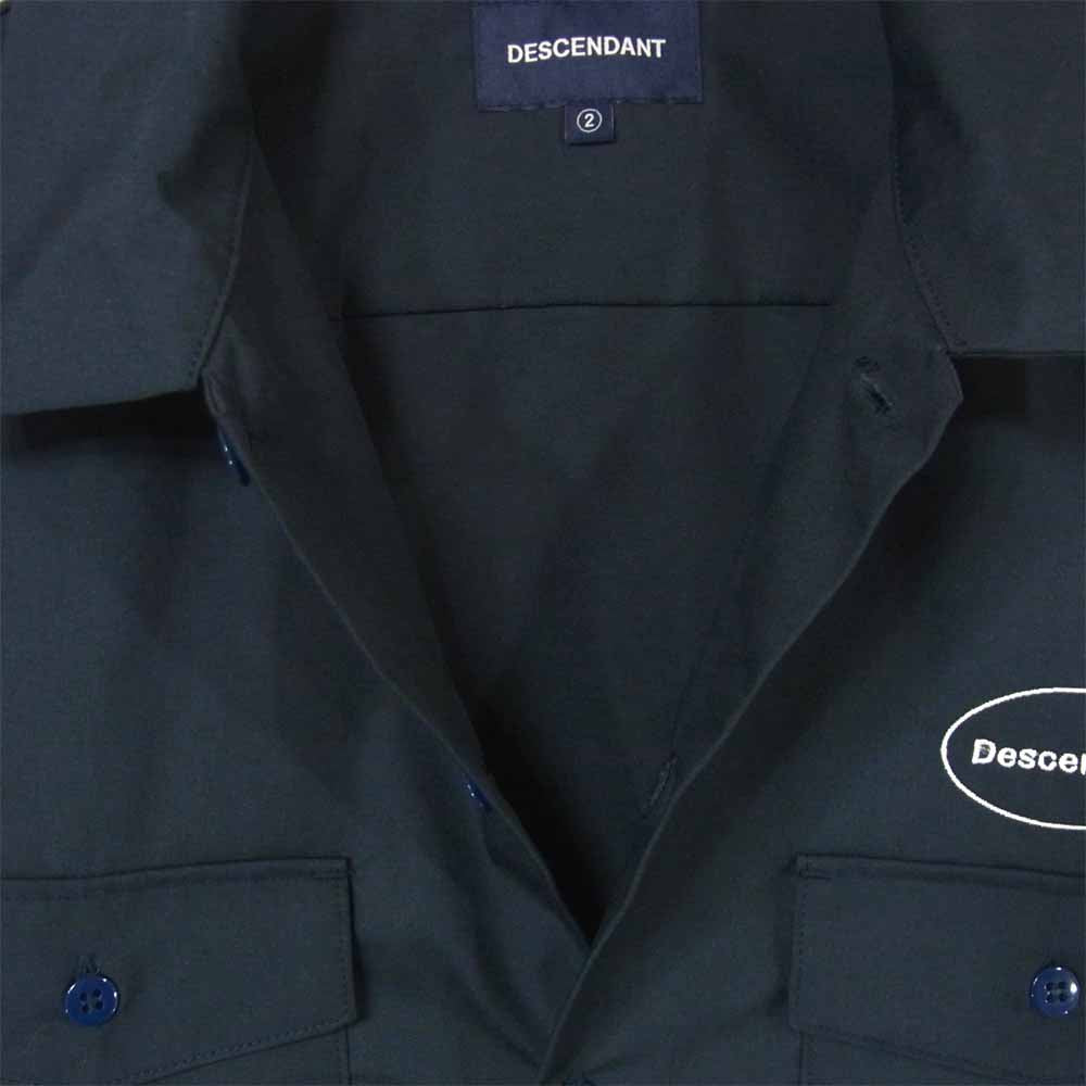 DESCENDANT ディセンダント 21SS  211BRDS-SHM05 B.C WORK LS SHIRT ロゴ 刺繍 長袖 ワーク シャツ ネイビー系 2【極上美品】【中古】