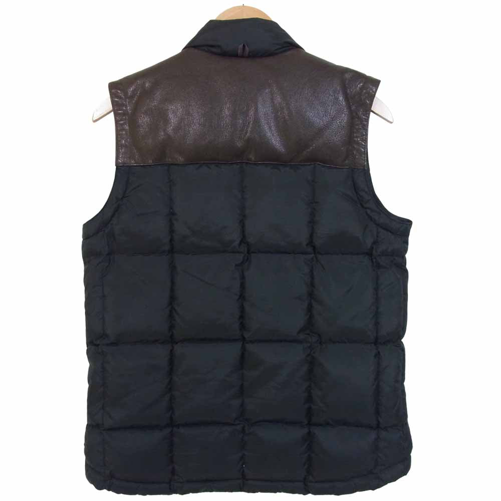 MOUNTAIN RESEARCH マウンテンリサーチ MTR-1057 Vest With Concho Buttons ゴートレザー コンチョ ダウン ベスト ブラック系 M【中古】