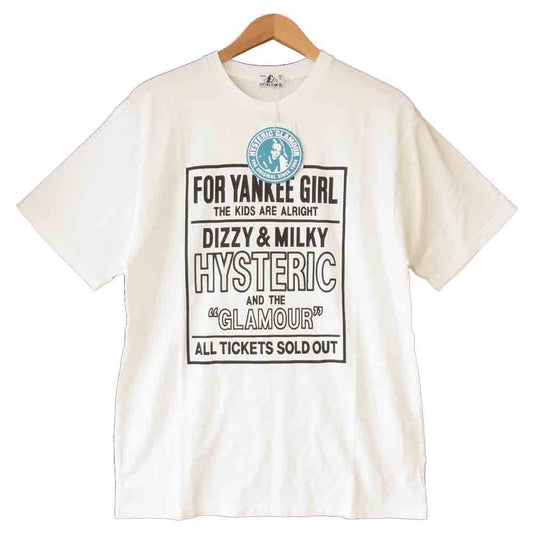 HYSTERIC GLAMOUR ヒステリックグラマー 02211CT11 YANKEE GIRL Tシャツ ホワイト系 L【新古品】【未使用】【中古】