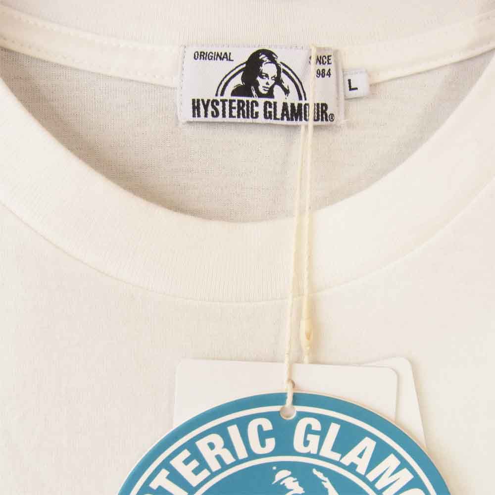 HYSTERIC GLAMOUR ヒステリックグラマー 02211CT11 YANKEE GIRL Tシャツ ホワイト系 L【新古品】【未使用】【中古】