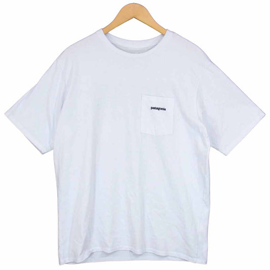 patagonia パタゴニア 38512SP20 胸ポケット バックプリント Tシャツ  ホワイト系 M【中古】