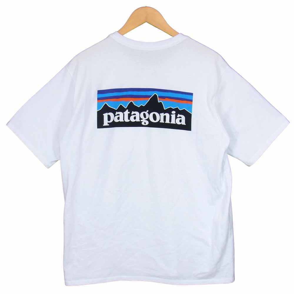 patagonia パタゴニア 38512SP20 胸ポケット バックプリント Tシャツ  ホワイト系 M【中古】