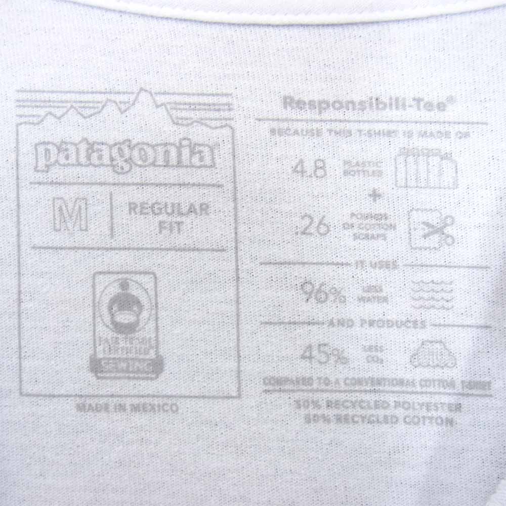 patagonia パタゴニア 38512SP20 胸ポケット バックプリント Tシャツ  ホワイト系 M【中古】